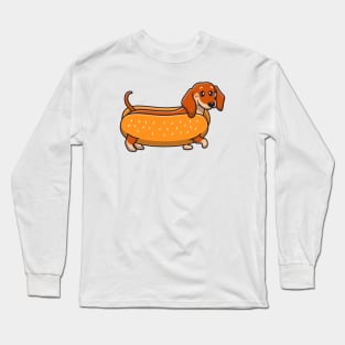 Cute Dachshund Hotdog Long Sleeve T-Shirt